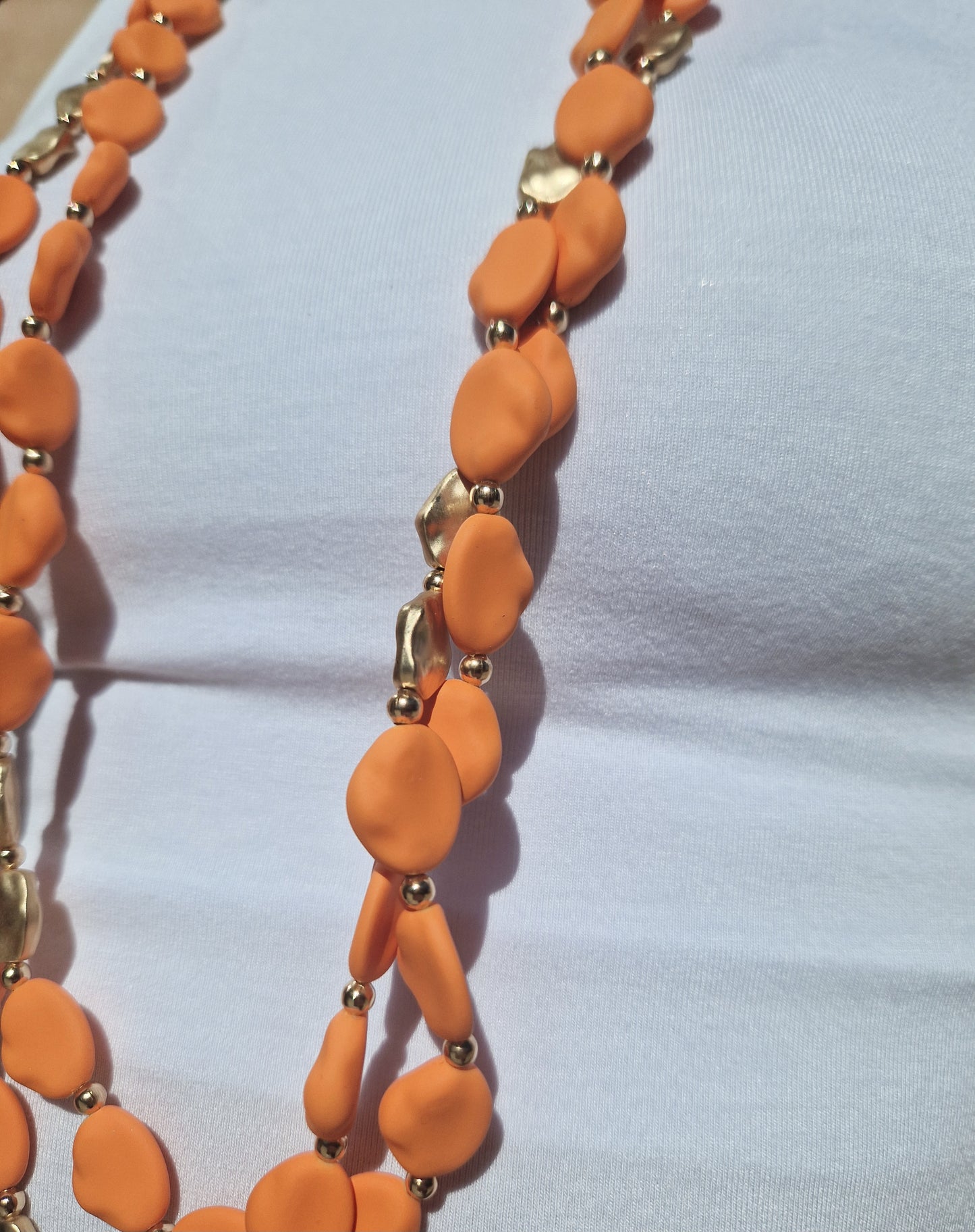 Collana lunga pietra arancio