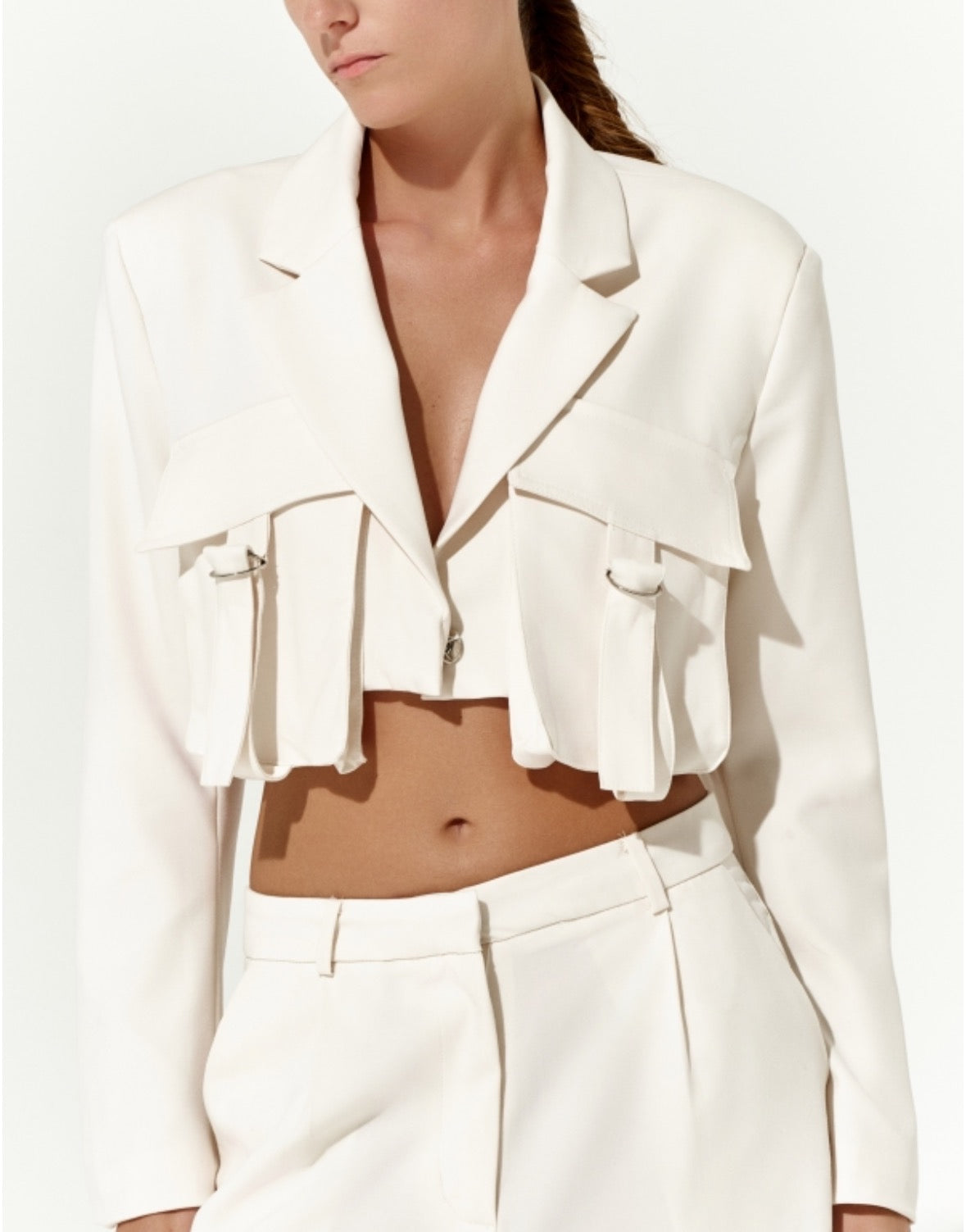 Blazer crop panna