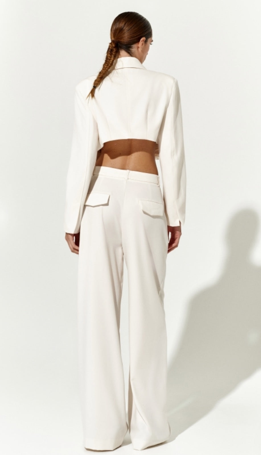 Pantalone panna vita alta