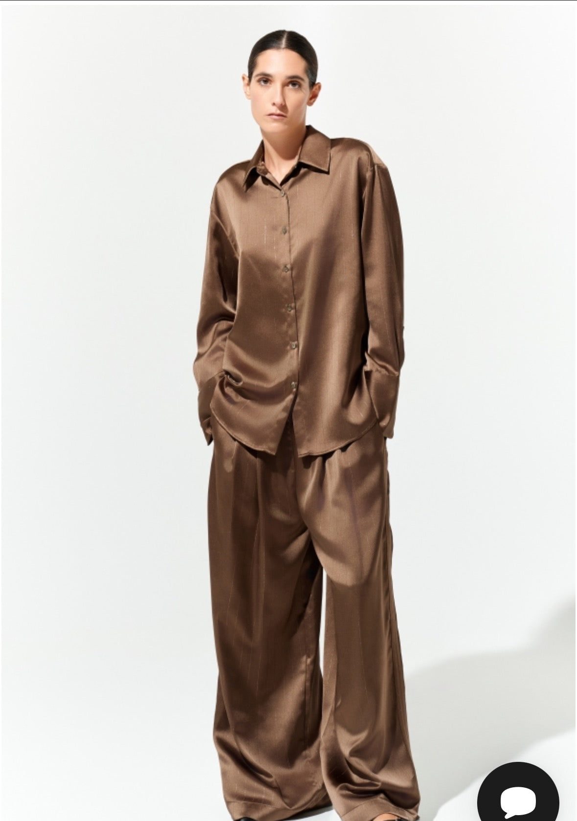 Pantalone satinato nocciola