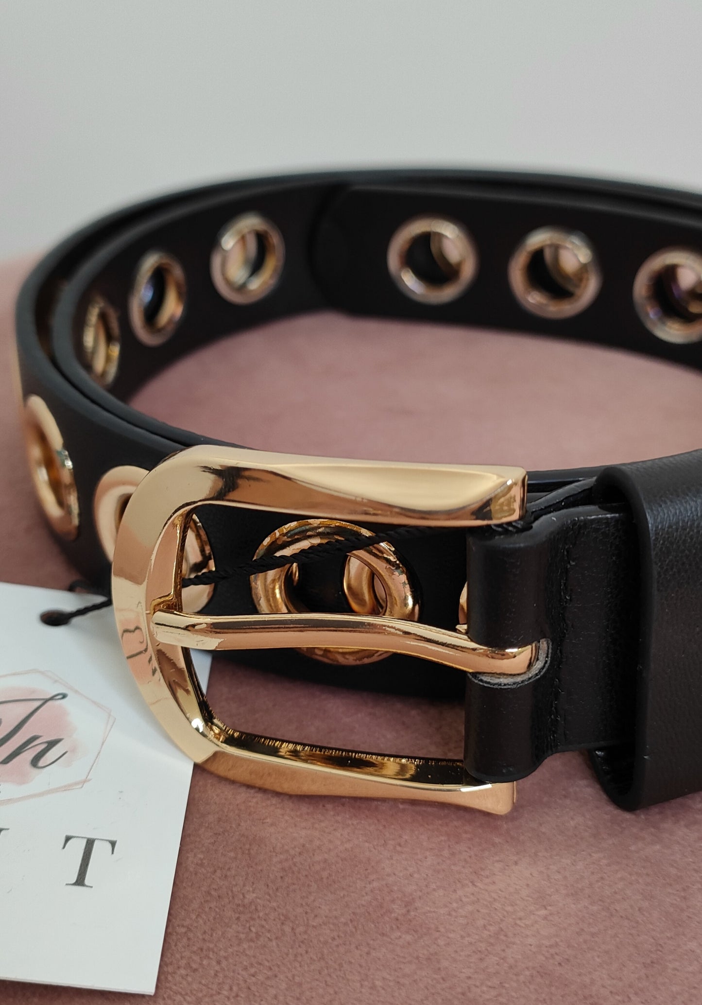Cinta ecopelle oro