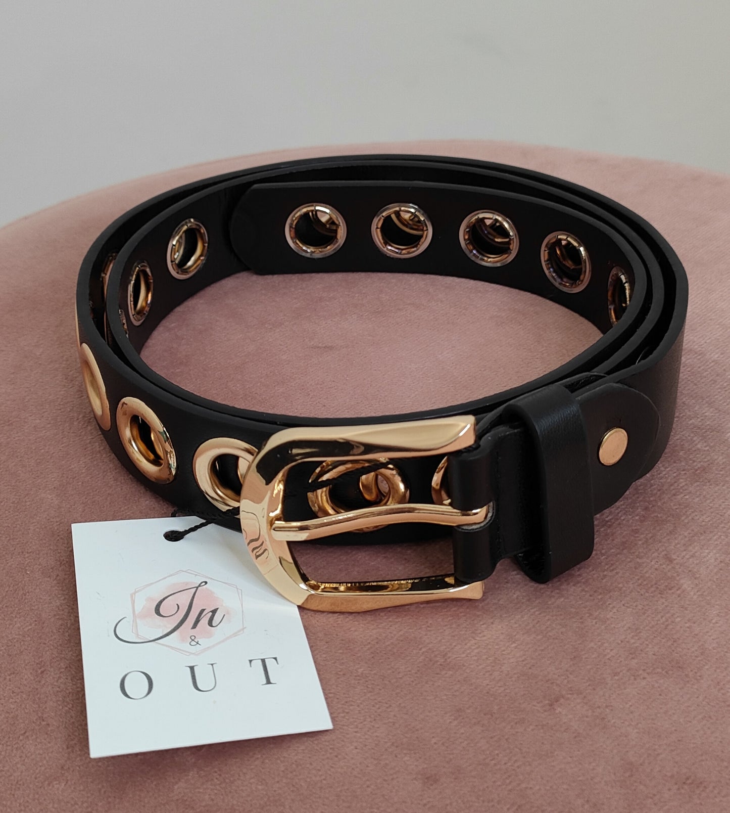 Cinta ecopelle oro