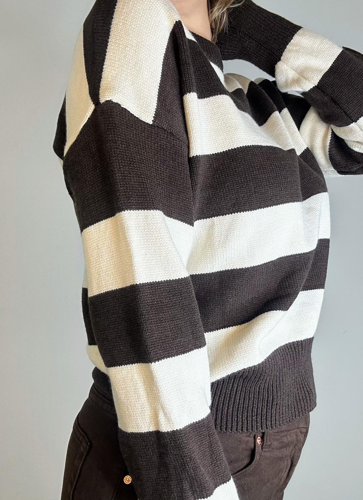Maglione riga marrone