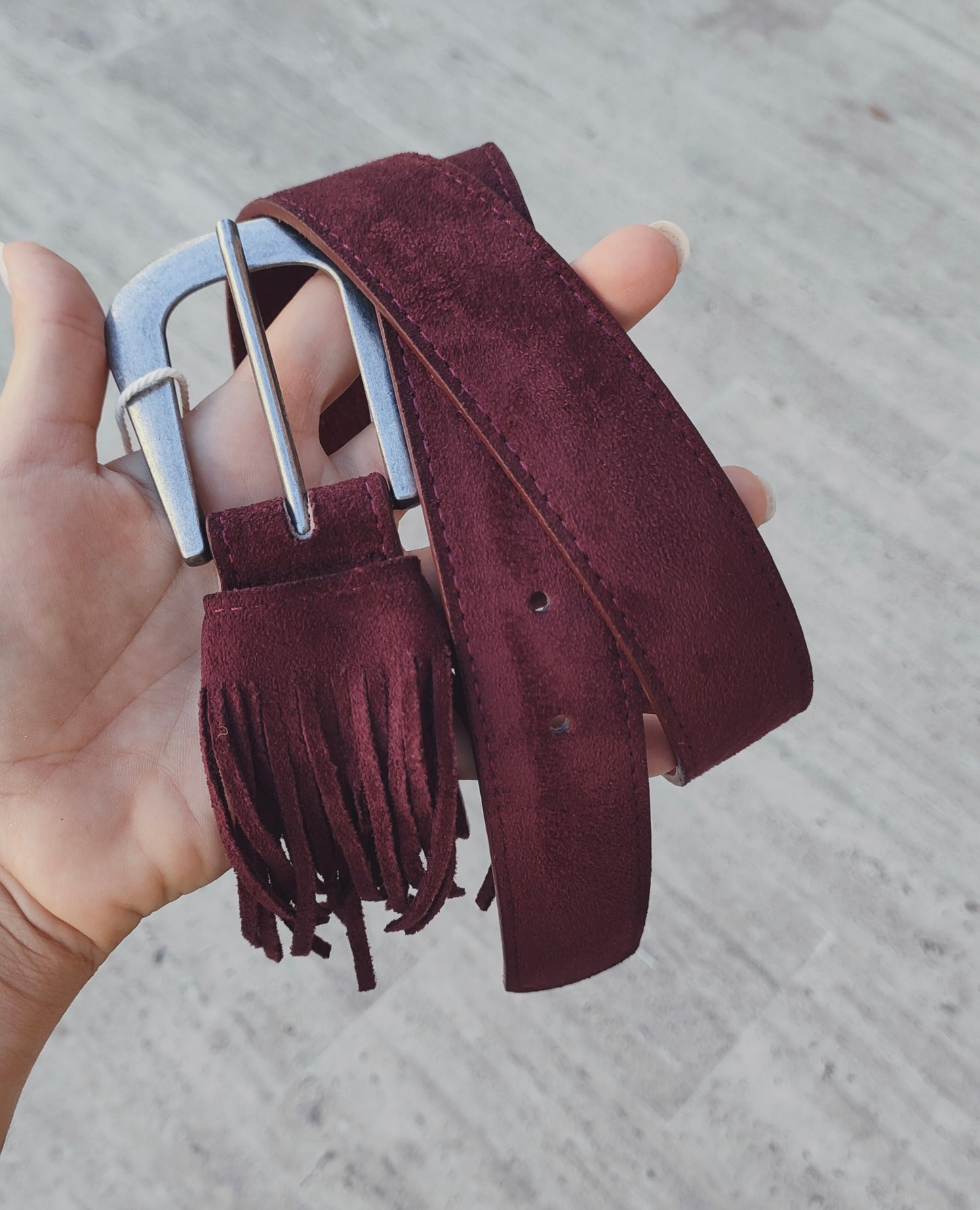 Cinta frange bordeaux