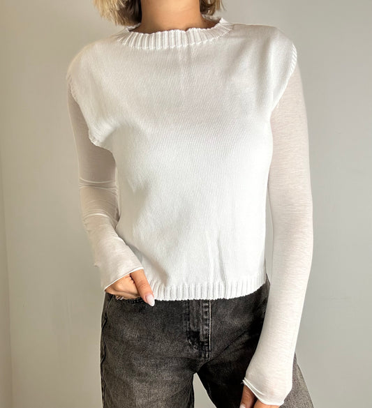 Maglia smanicata Bianca