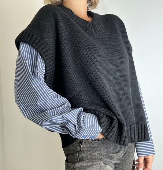 Maglione combinato Nero