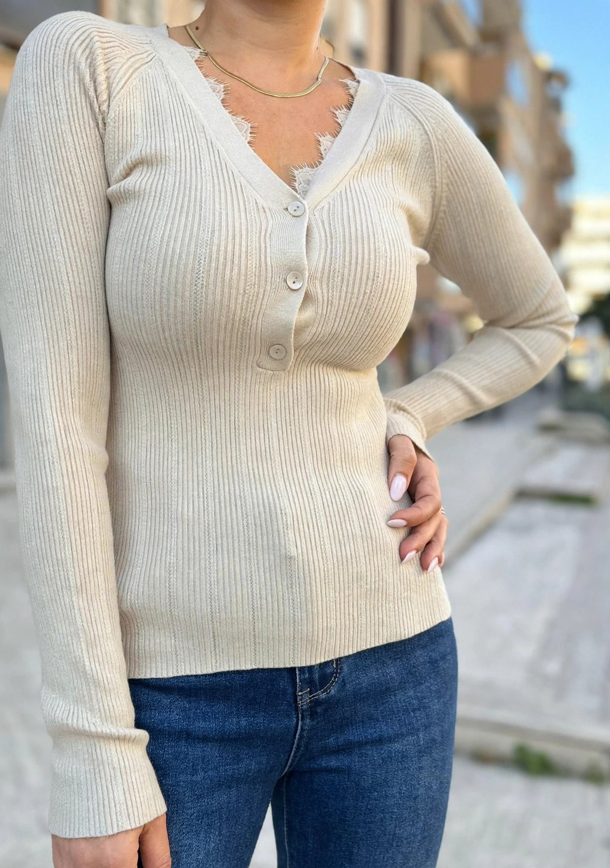 Maglia inserto pizzo