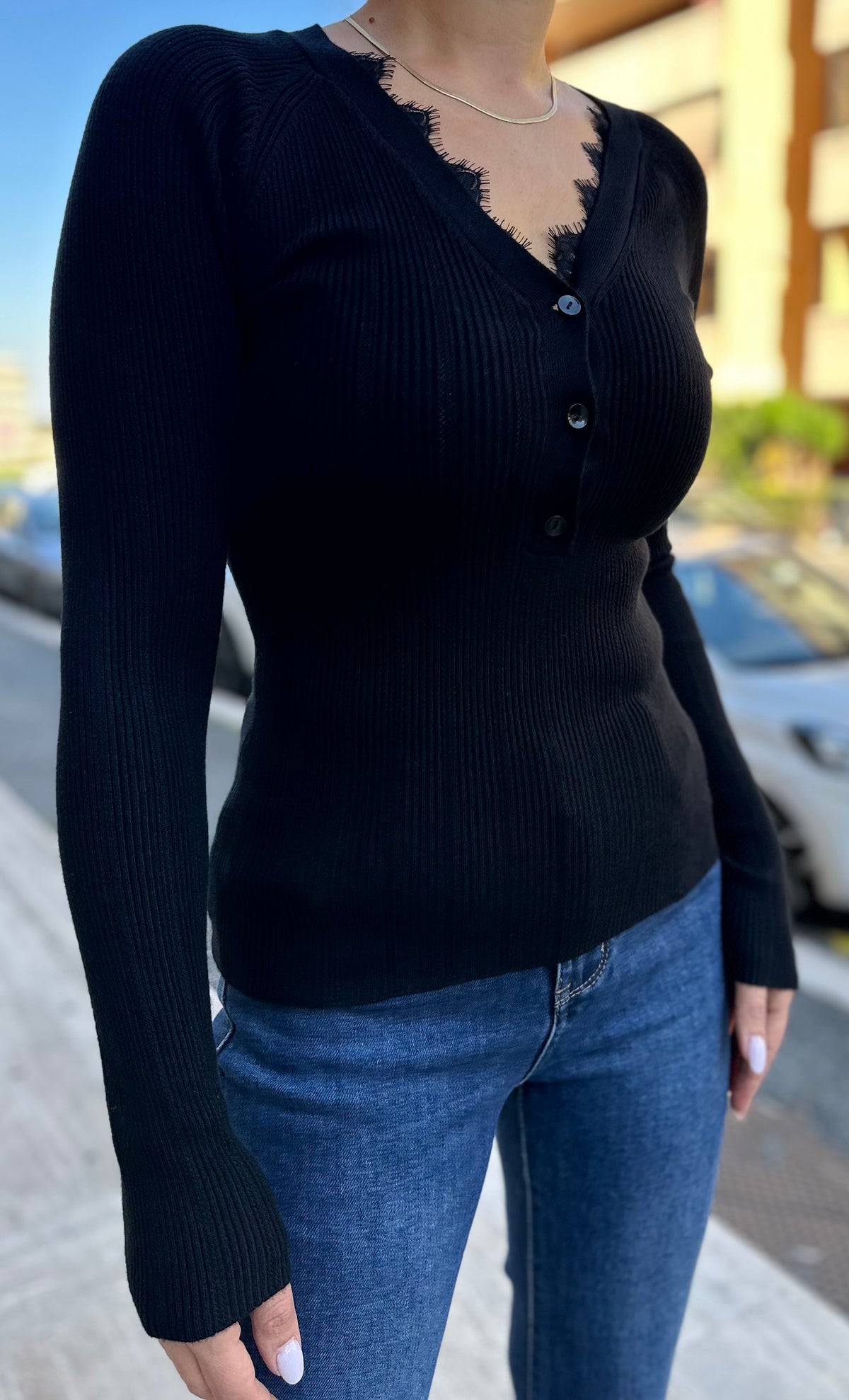 Maglia inserto pizzo