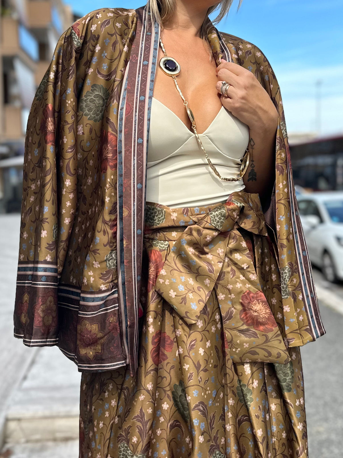 Kimono aperto Jacquard