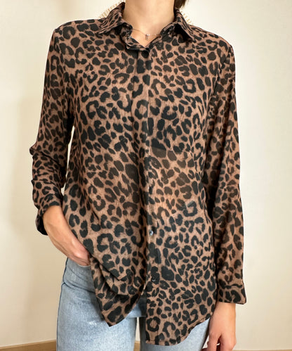 Camicia leopardata scura