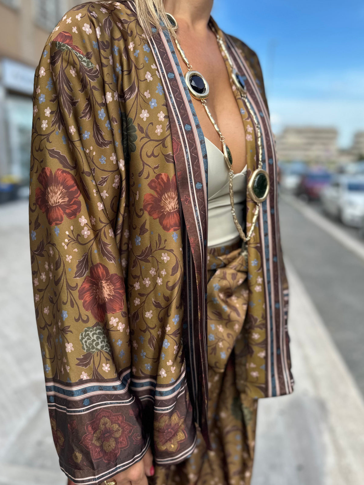 Kimono aperto Jacquard