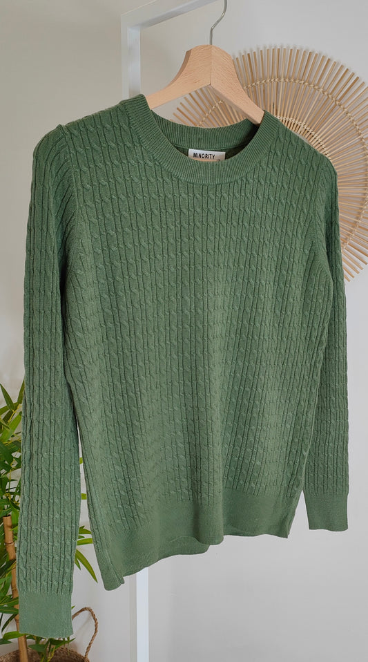 Maglia treccia verde militare