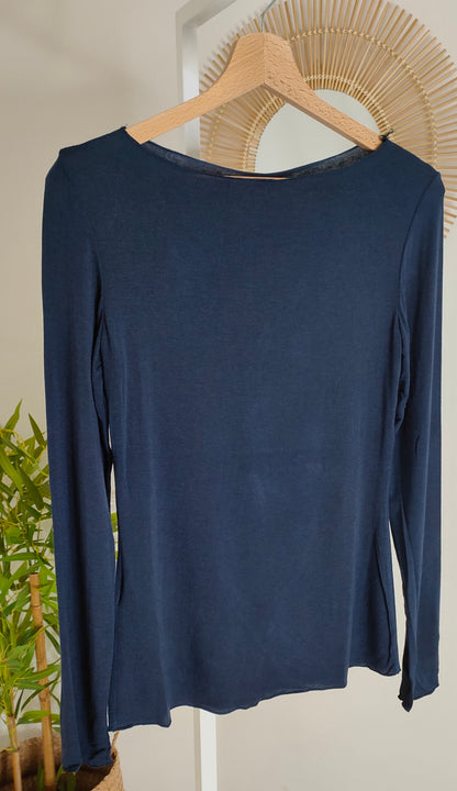 Maglia misto cashmere blu