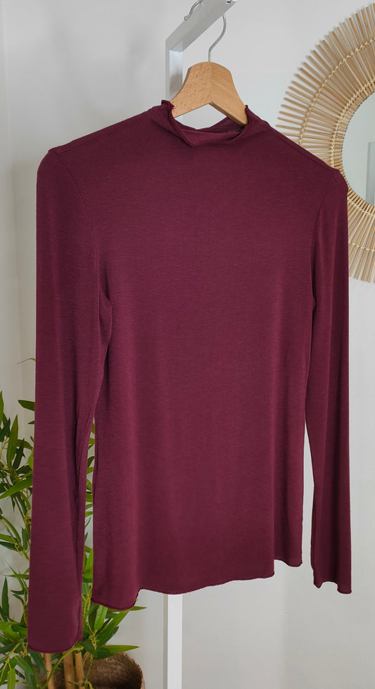 Maglia cashmere bordeaux lupetto