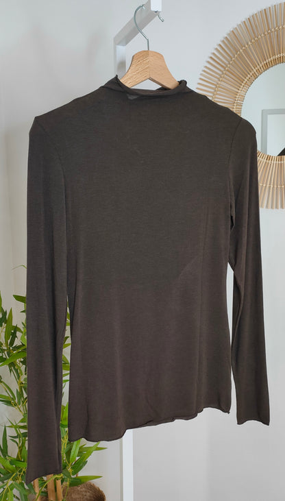 Maglia cashmere lupetto marrone