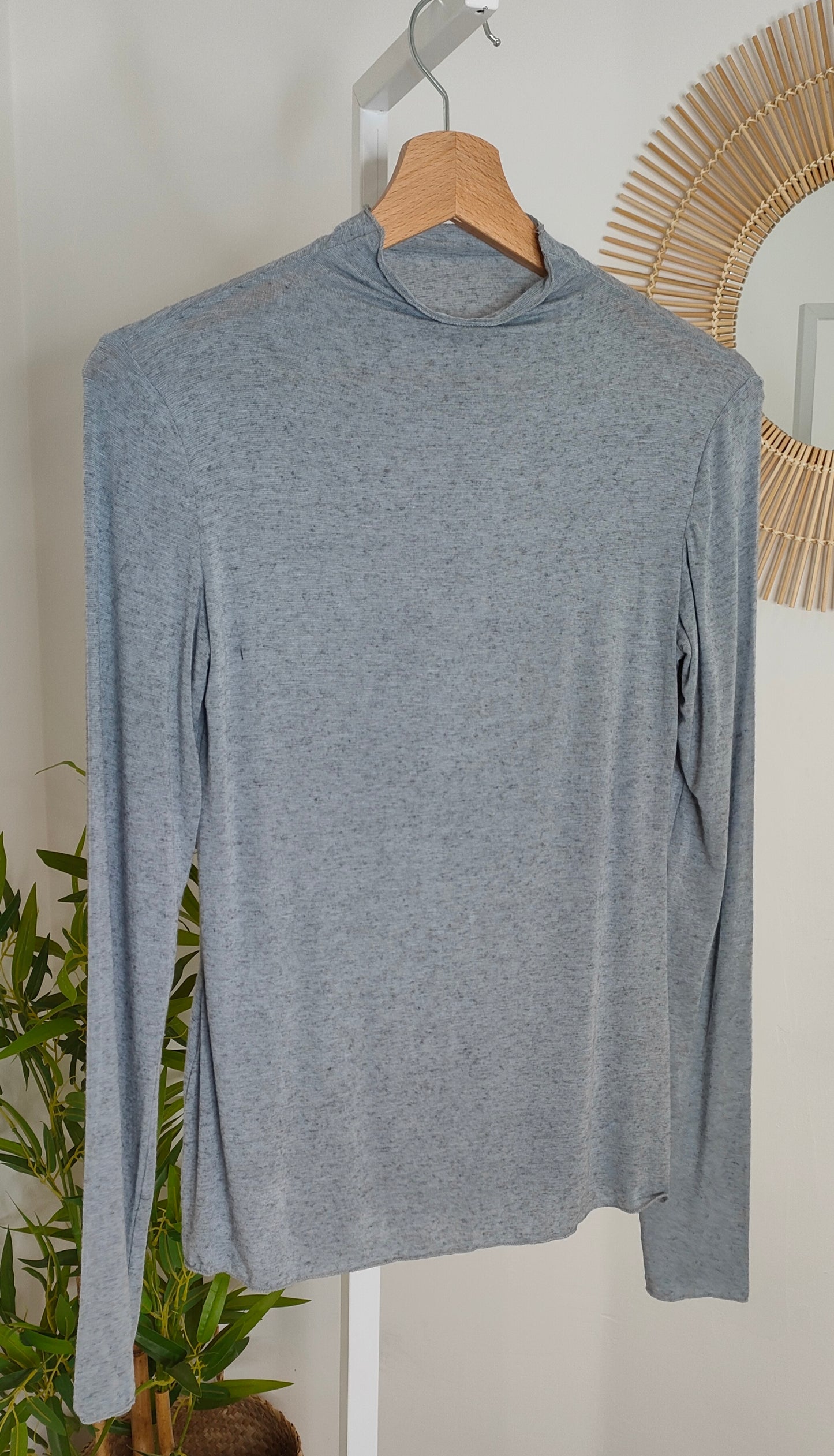 Maglia cashmere lupetto grigia