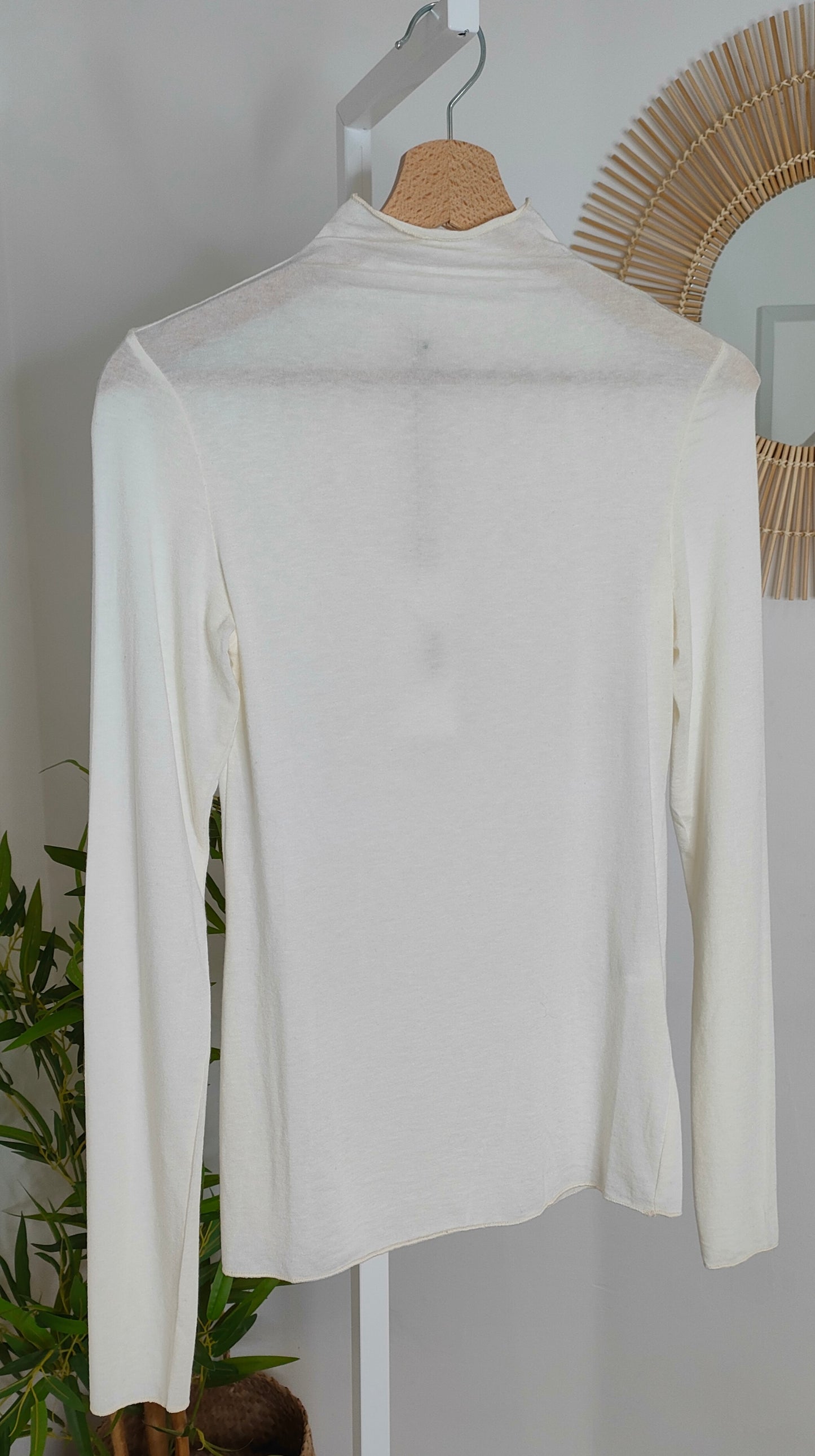 Maglia cashmere lupetto panna