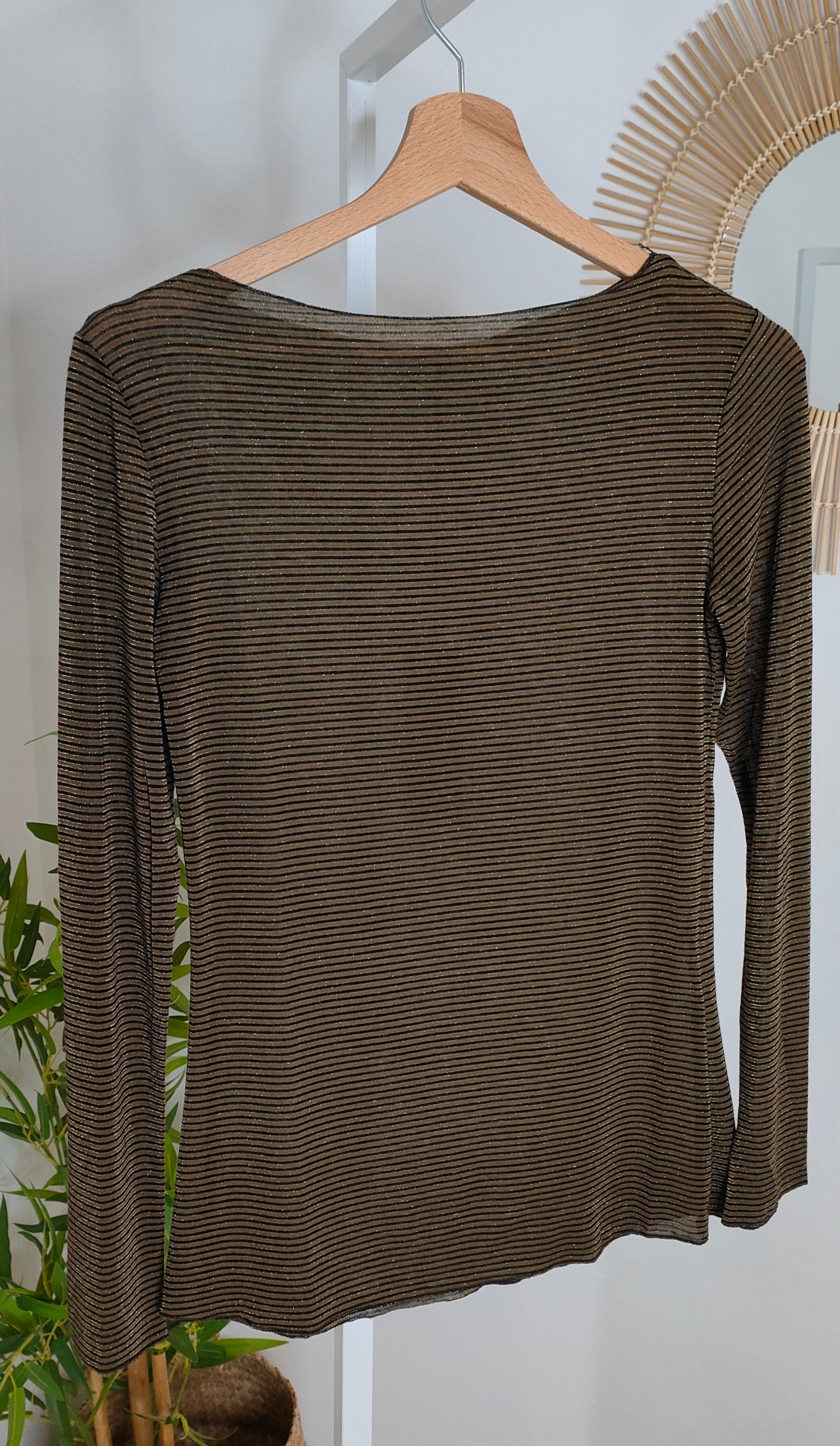 Maglia cashmere riga oro