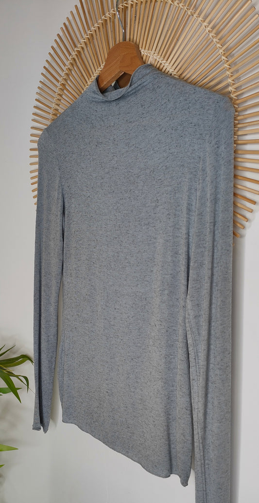 Maglia cashmere lupetto grigia