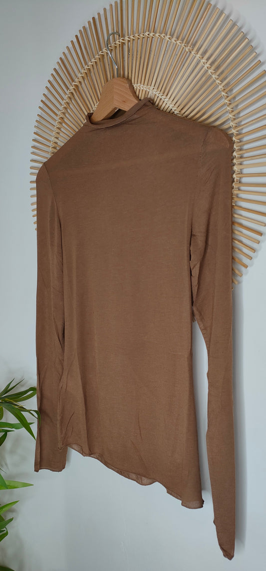 Maglia cashmere camel lupetto