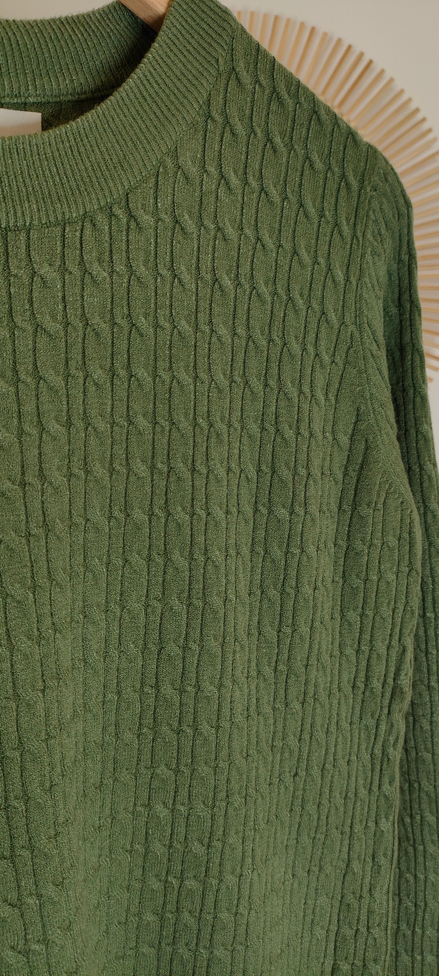 Maglia treccia verde militare