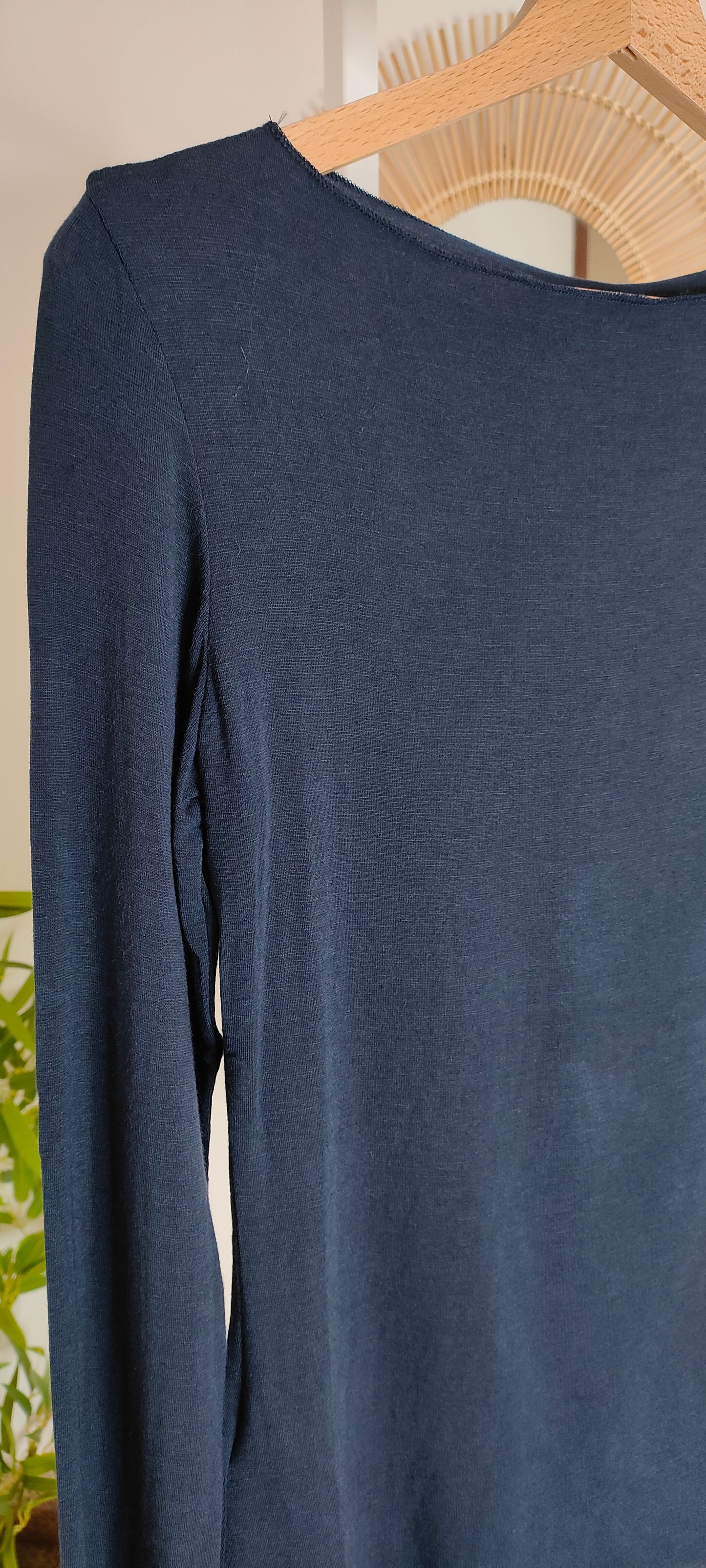 Maglia misto cashmere blu