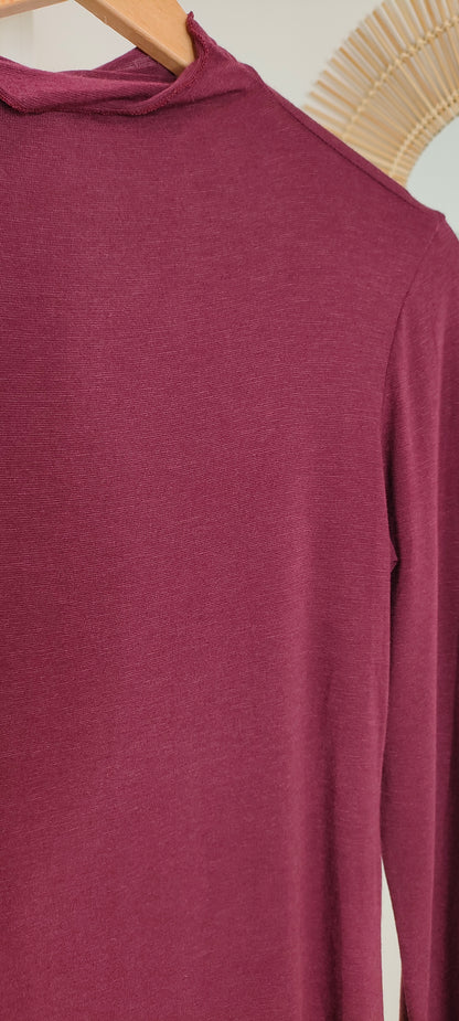 Maglia cashmere bordeaux lupetto