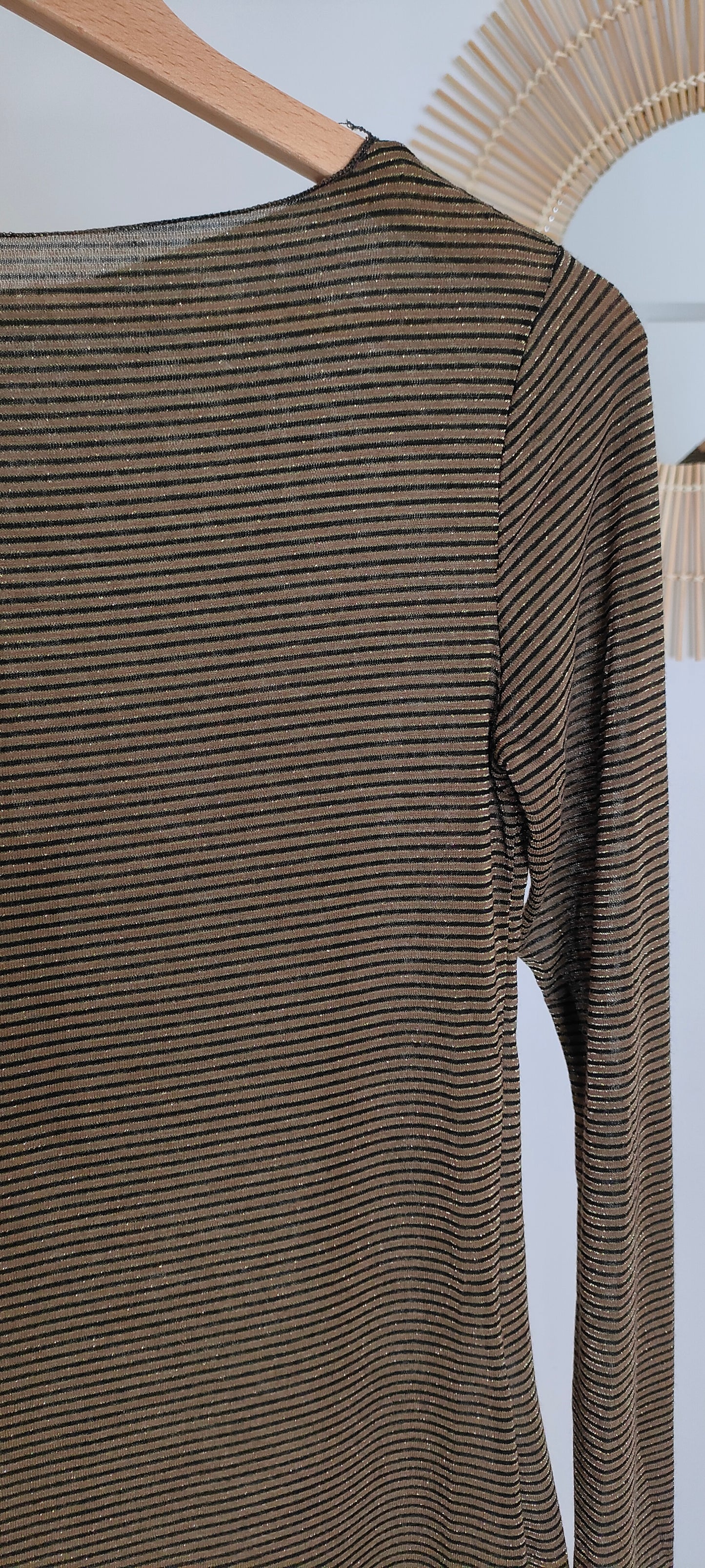 Maglia cashmere riga oro