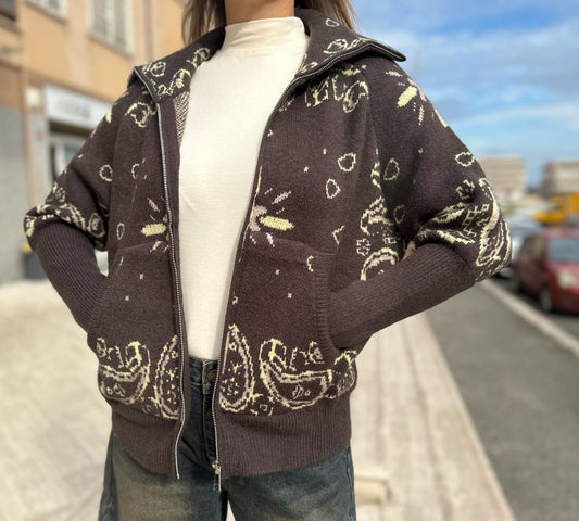 Cardigan con zip