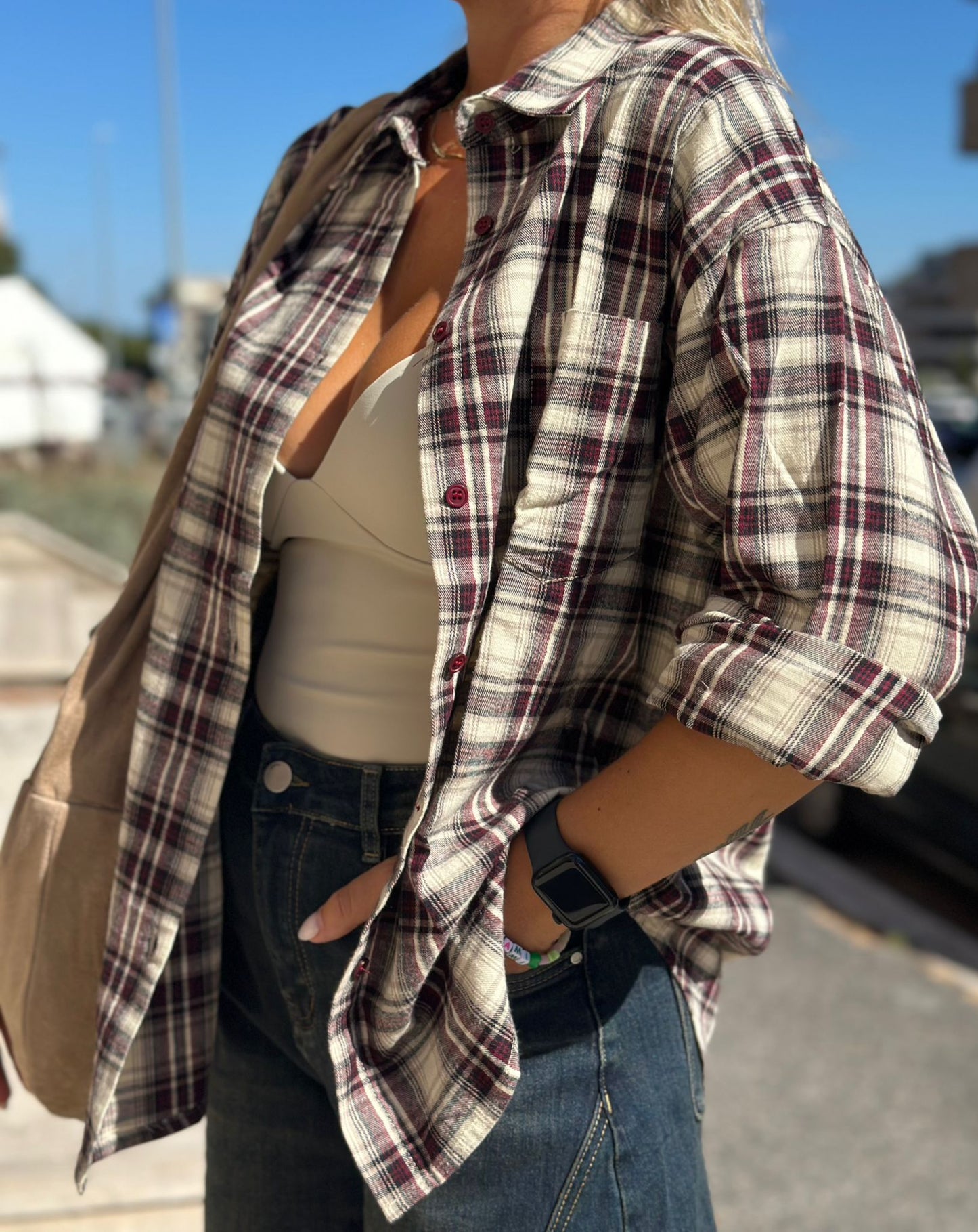 Camicia cotone panna