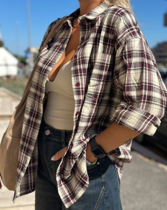 Camicia cotone panna