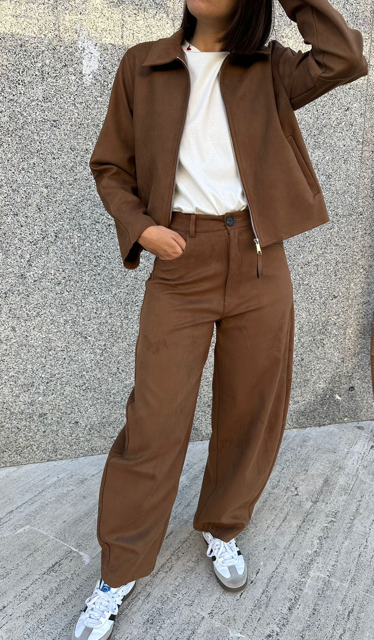 Pantalone Baloon in camoscio