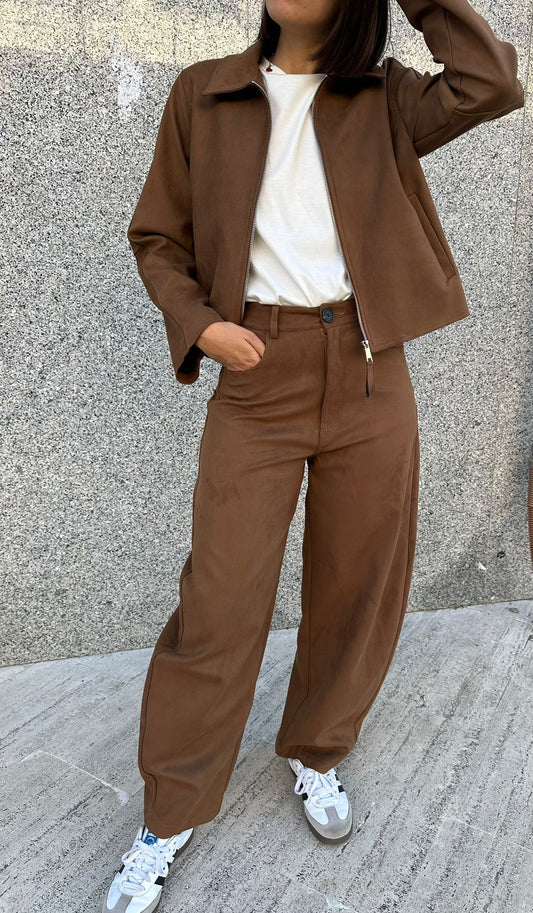 Pantalone Baloon in camoscio