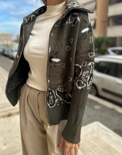 Cardigan con zip