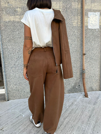 Pantalone Baloon in camoscio
