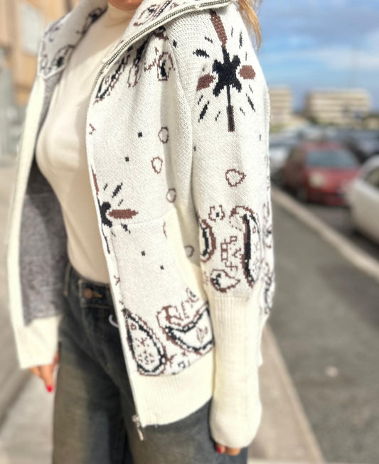 Cardigan con zip