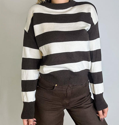 Maglione riga marrone