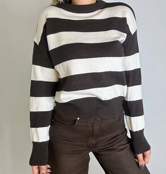 Maglione riga marrone