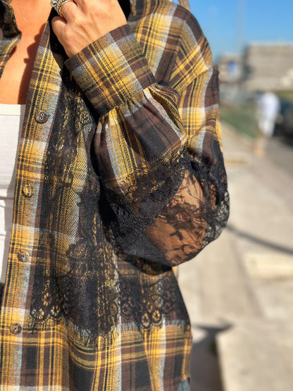 Camicia manica pizzo
